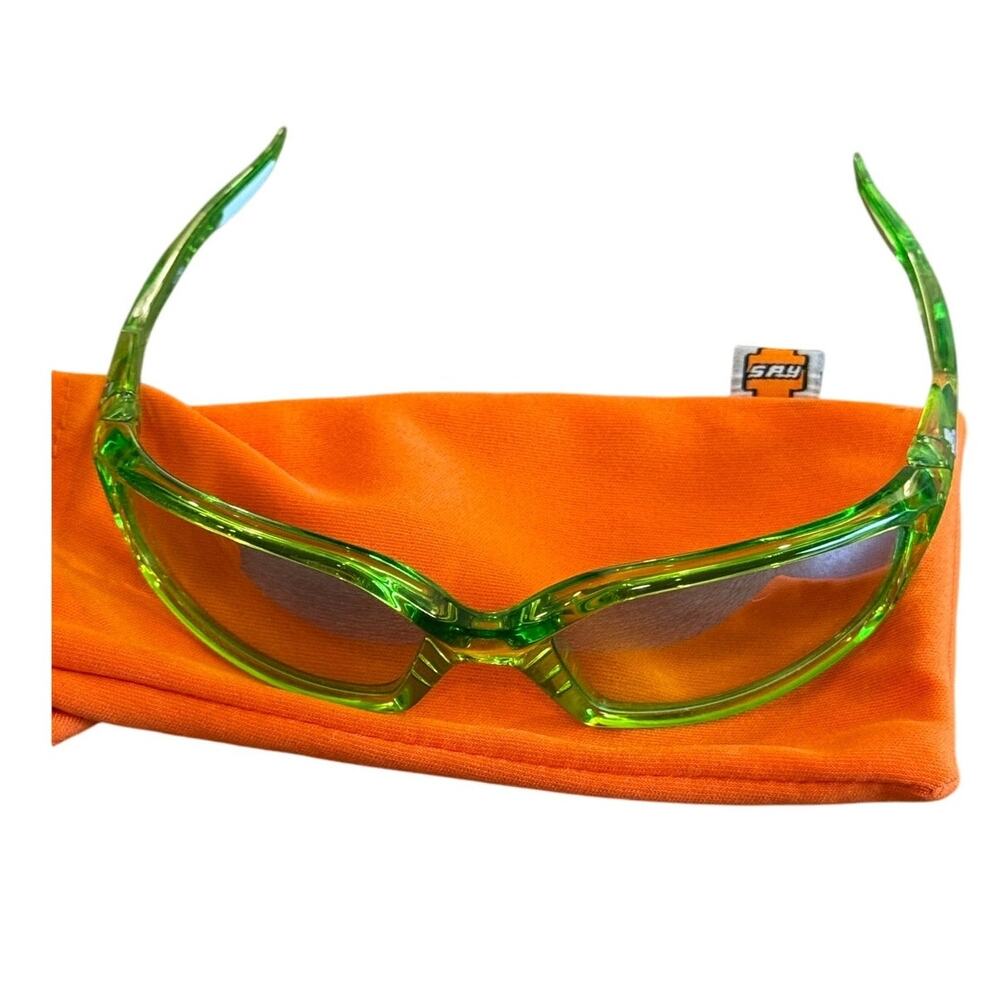 SPY  Optics Green Rim Sunglasses + Carry Pouch